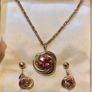 Coro Pegasus Love Knot Necklace & Earring Set